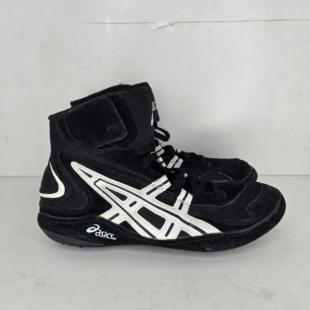 Asics Jackal Vintage Wrestling Shoes Men's Sz 8 RARE‎ P2 2003 Black Suede Boxing